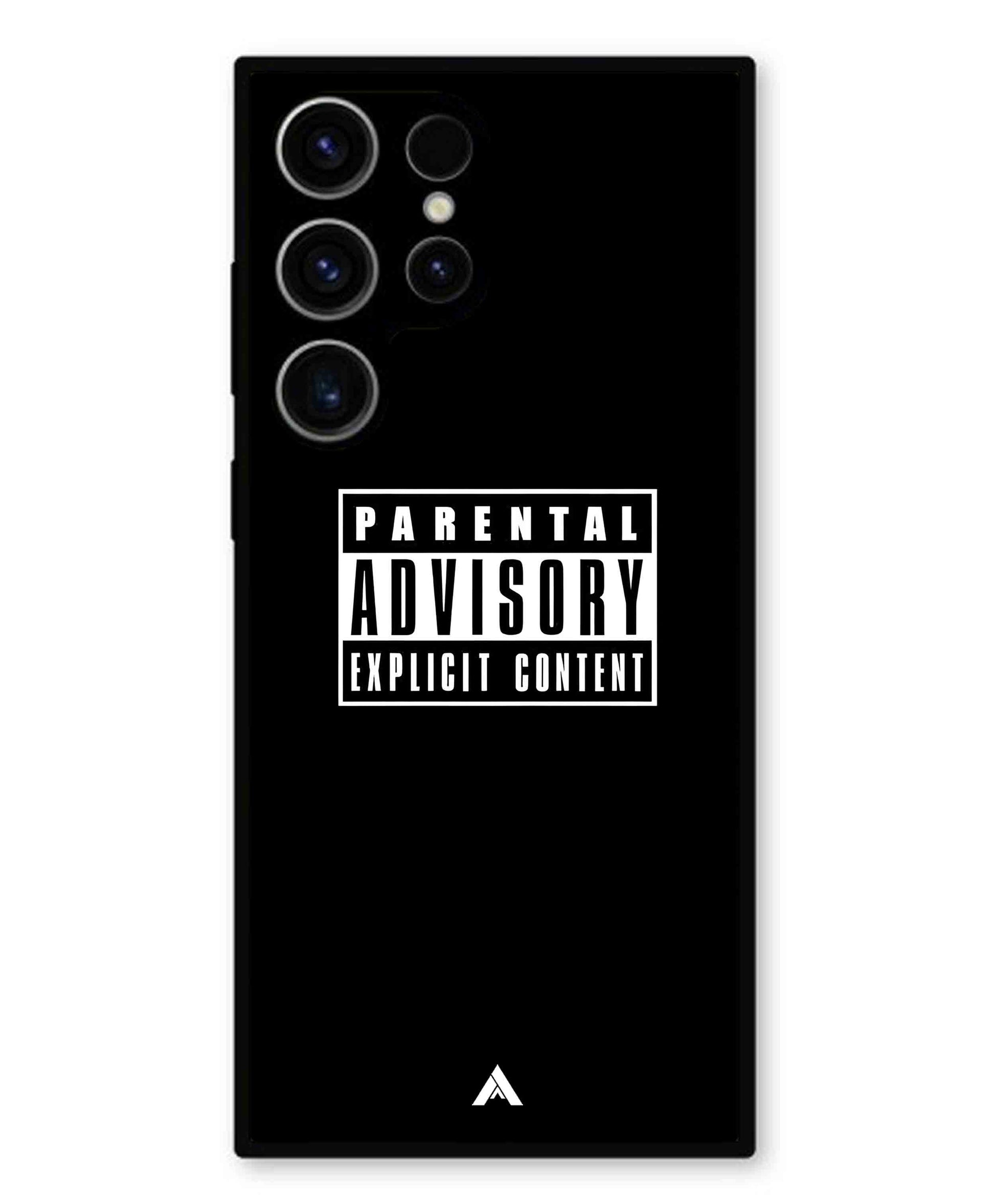 Parental Advisory Metal Back Cover Phone Case for Samsung Galaxy S23 Ultra