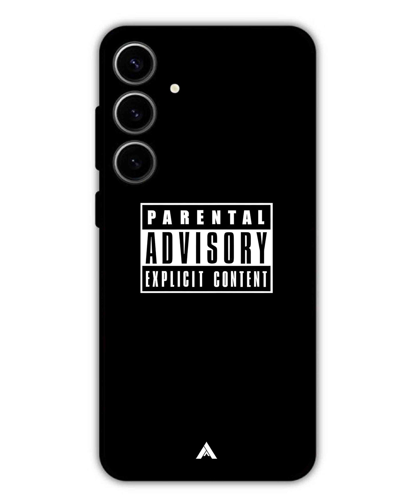 Parental Advisory Metal Back Cover Phone Case for Samsung Galaxy S24 Plus