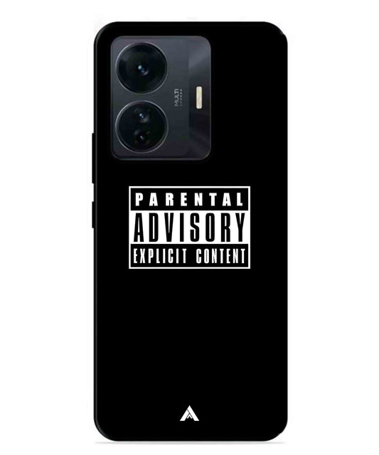 Parental Advisory Metal Back Cover Phone Case for Vivo T1 Pro