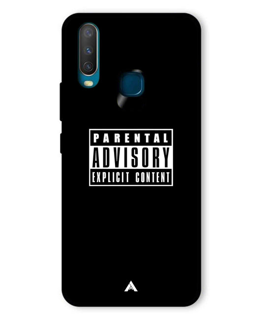 Parental Advisory Metal Back Cover Phone Case for Vivo U10