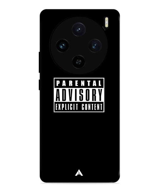 Parental Advisory Metal Back Cover Phone Case for Vivo X100