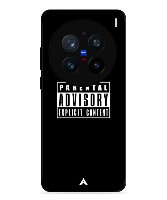 Parental Advisory Metal Back Cover Phone Case for Vivo X200 Pro