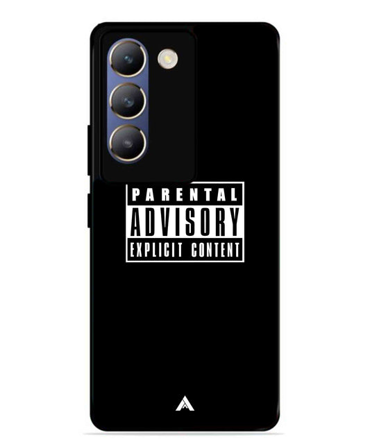 Parental Advisory Metal Back Cover Phone Case for Vivo Y200e