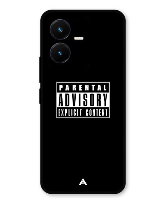 Parental Advisory Metal Back Cover Phone Case for Vivo Y22
