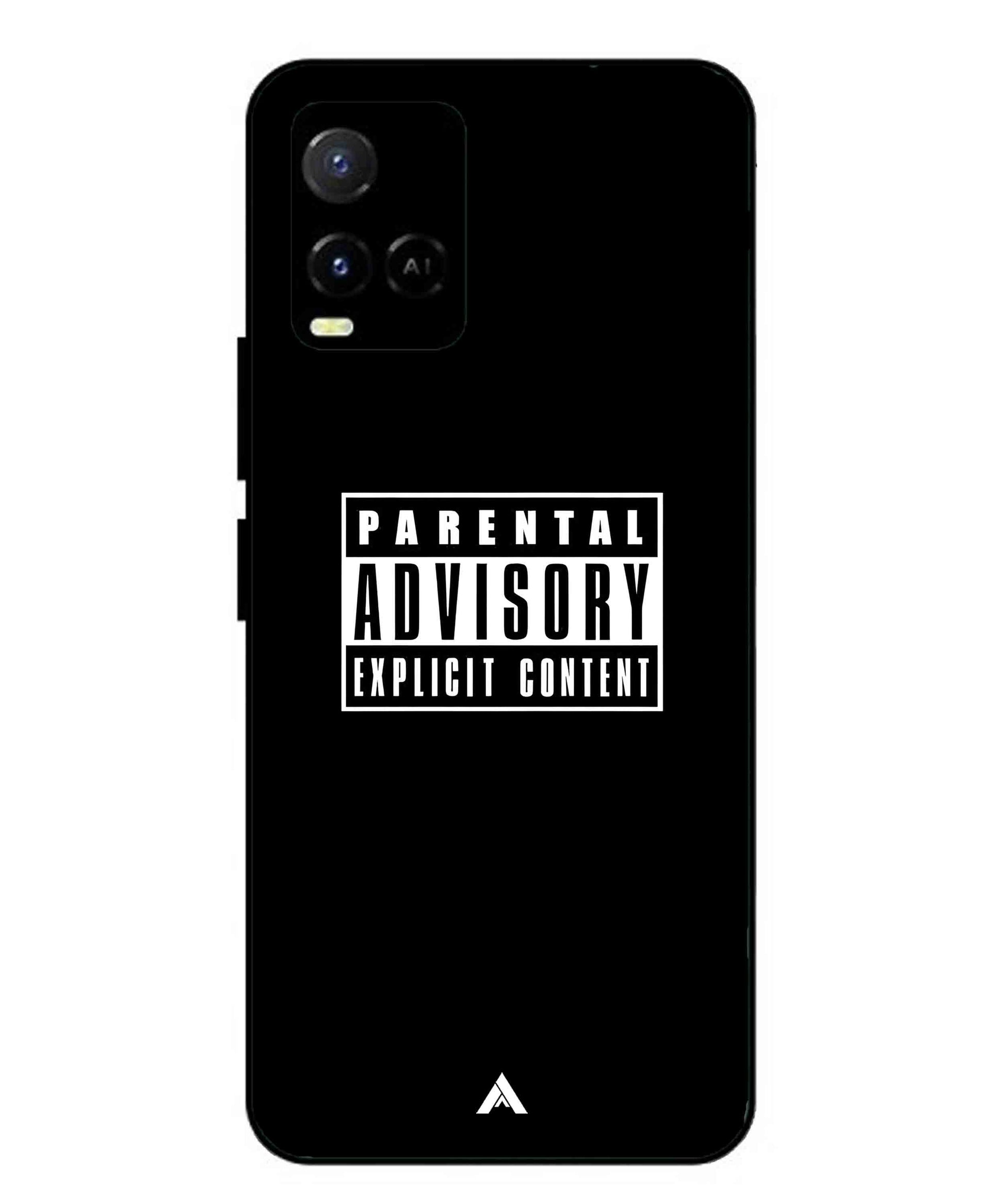 Parental Advisory Metal Back Cover Phone Case for Vivo Y33s