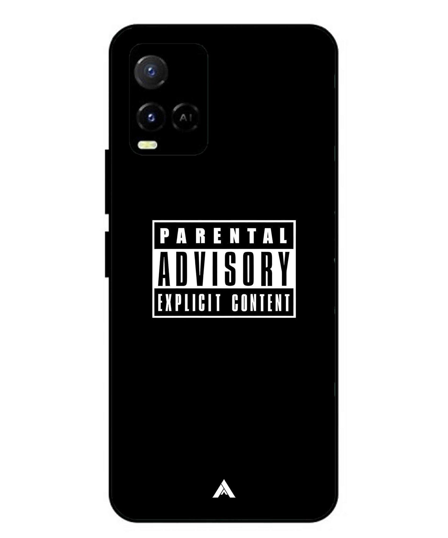 Parental Advisory Metal Back Cover Phone Case for Vivo Y36