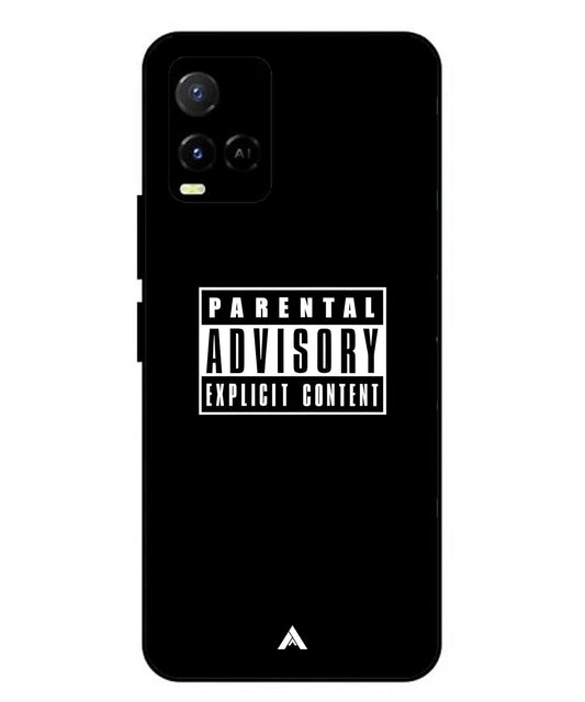 Parental Advisory Metal Back Cover Phone Case for Vivo Y36