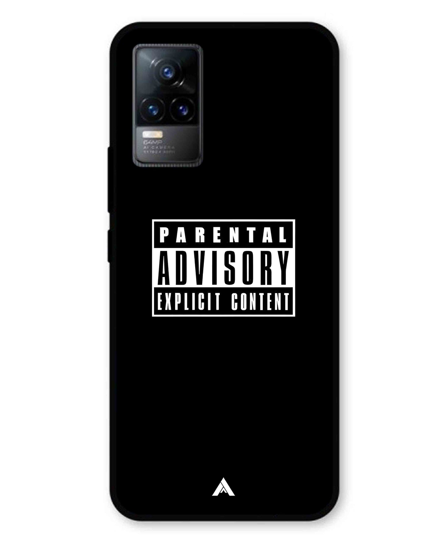 Parental Advisory Metal Back Cover Phone Case for Vivo v21e 4G