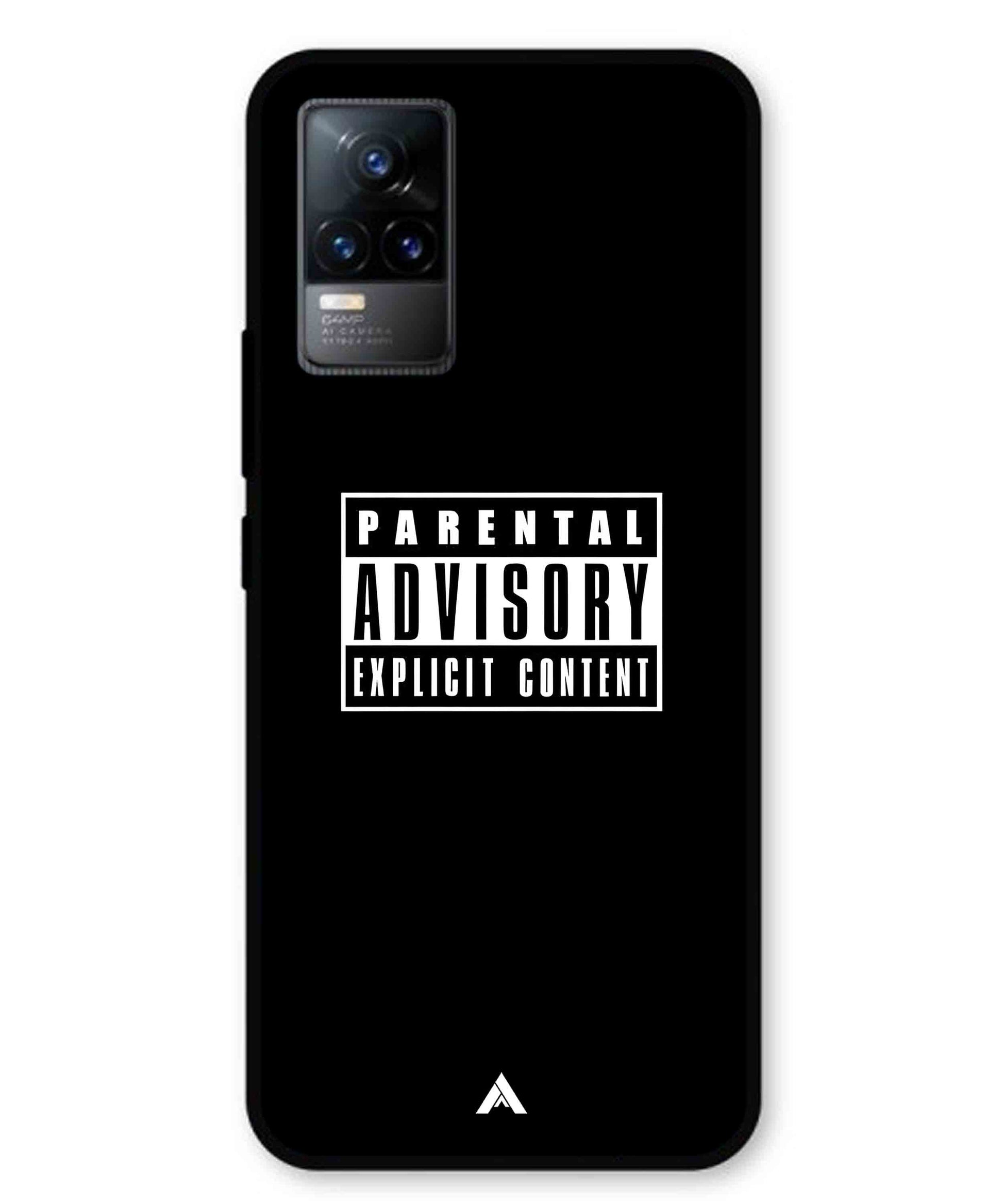 Parental Advisory Metal Back Cover Phone Case for Vivo v21e 4G