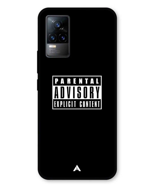 Parental Advisory Metal Back Cover Phone Case for Vivo v21e 4G
