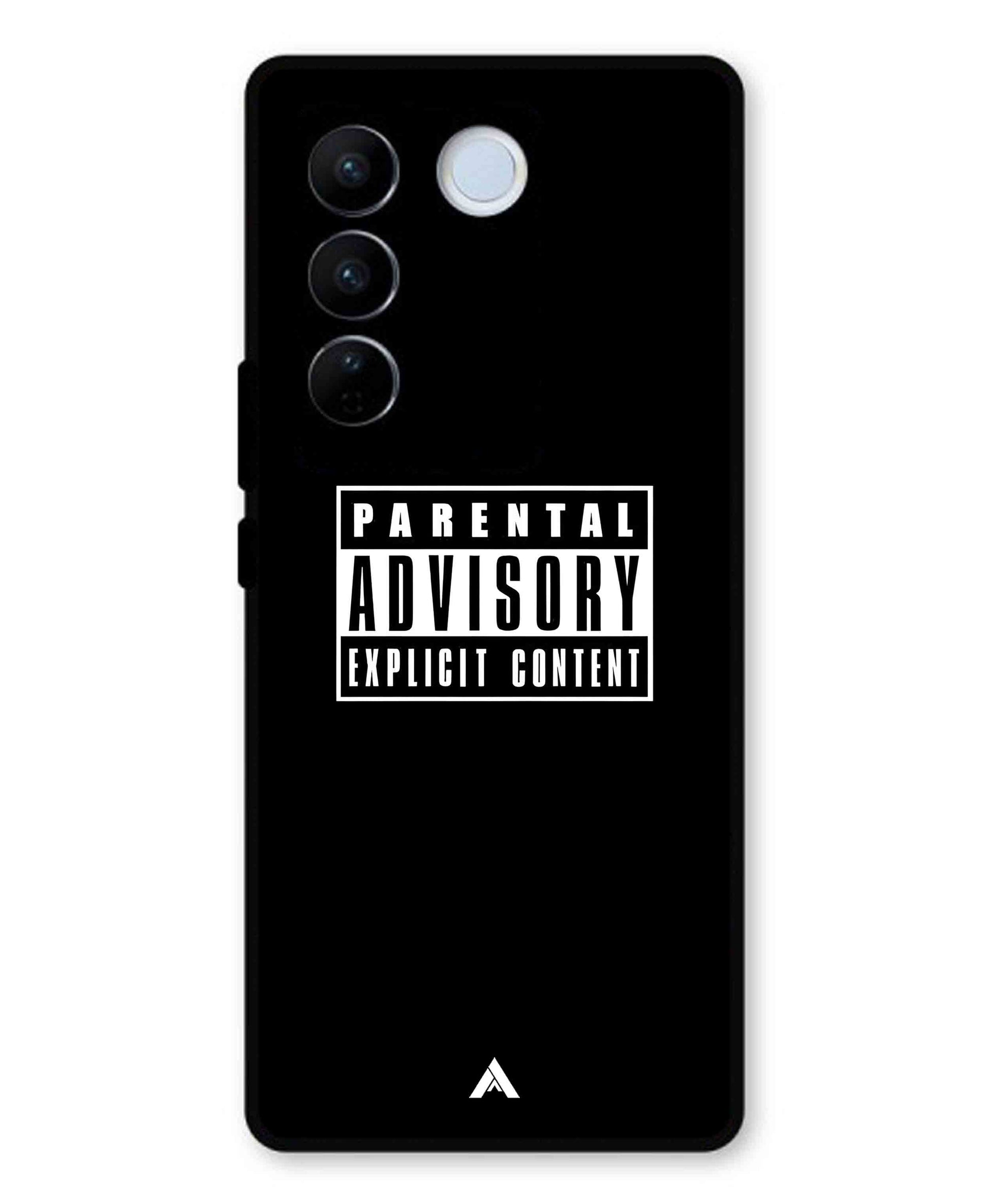 Parental Advisory Metal Back Cover Phone Case for Vivo v27 Pro