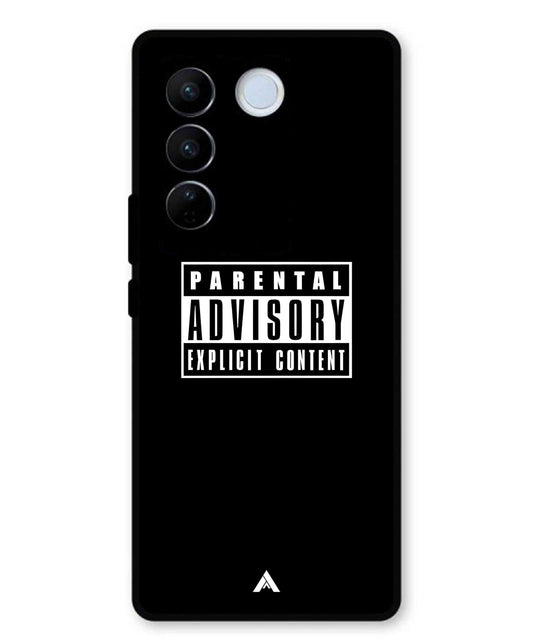 Parental Advisory Metal Back Cover Phone Case for Vivo v27e