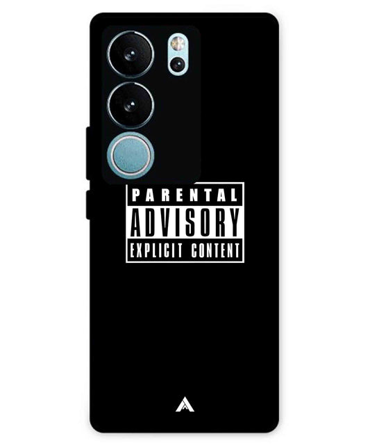 Parental Advisory Metal Back Cover Phone Case for Vivo v29