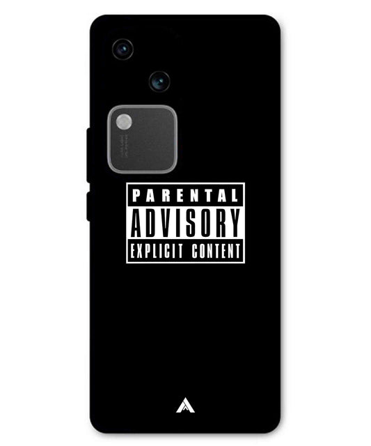 Parental Advisory Metal Back Cover Phone Case for Vivo v30