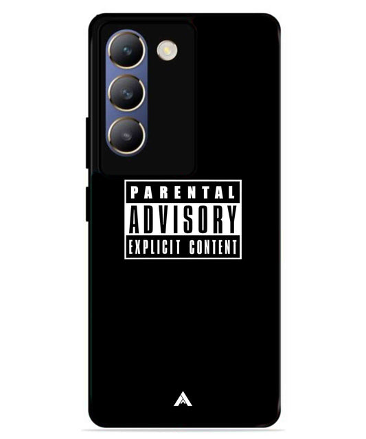 Parental Advisory Metal Back Cover Phone Case for Vivo v30 Lite
