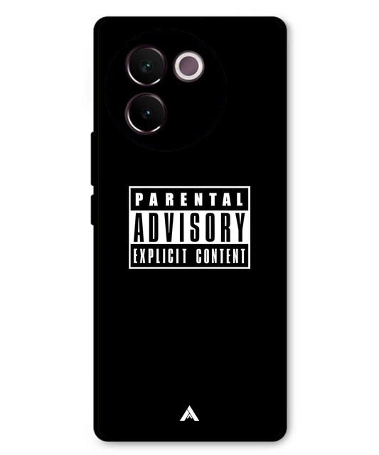 Parental Advisory Metal Back Cover Phone Case for Vivo v30e