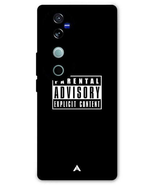 Parental Advisory Metal Back Cover Phone Case for Vivo v40 Pro