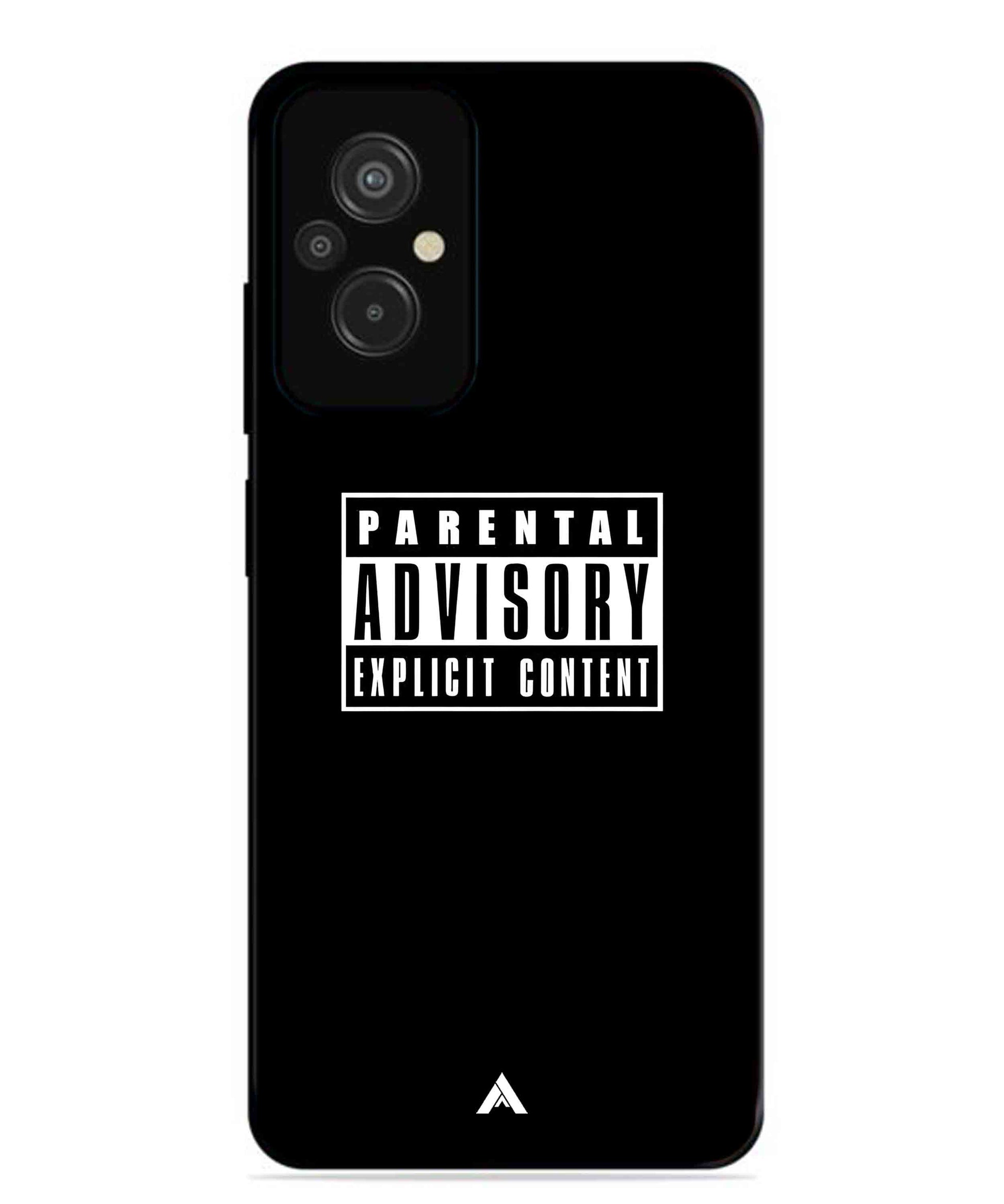 Parental Advisory Metal Back Cover Phone Case for Xiaomi Redmi 11 Prime 4G