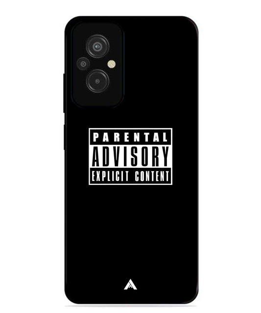 Parental Advisory Metal Back Cover Phone Case for Xiaomi Redmi 11 Prime 4G