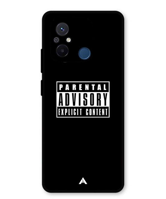 Parental Advisory Metal Back Cover Phone Case for Xiaomi Redmi 12C