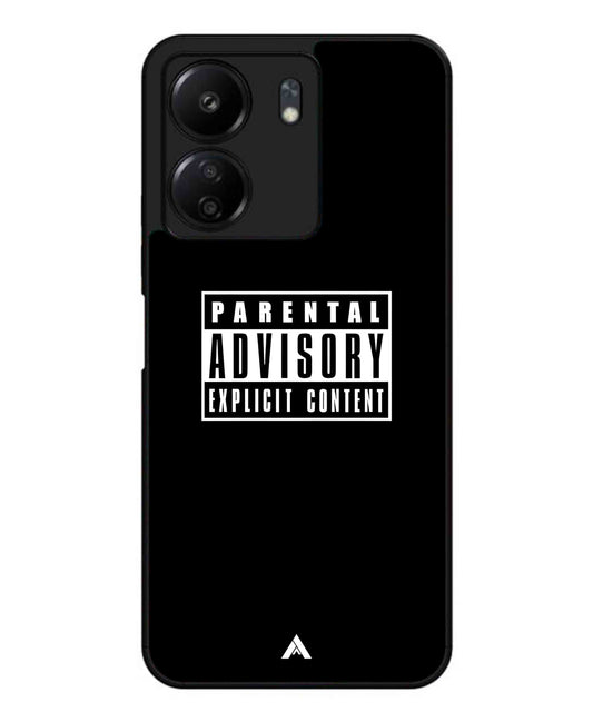 Parental Advisory Metal Back Cover Phone Case for Xiaomi Redmi 13C 4G