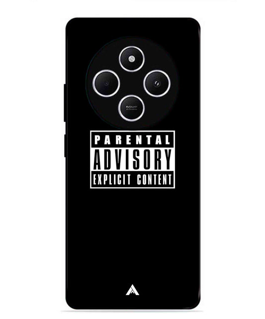 Parental Advisory Metal Back Cover Phone Case for Xiaomi Redmi 14C