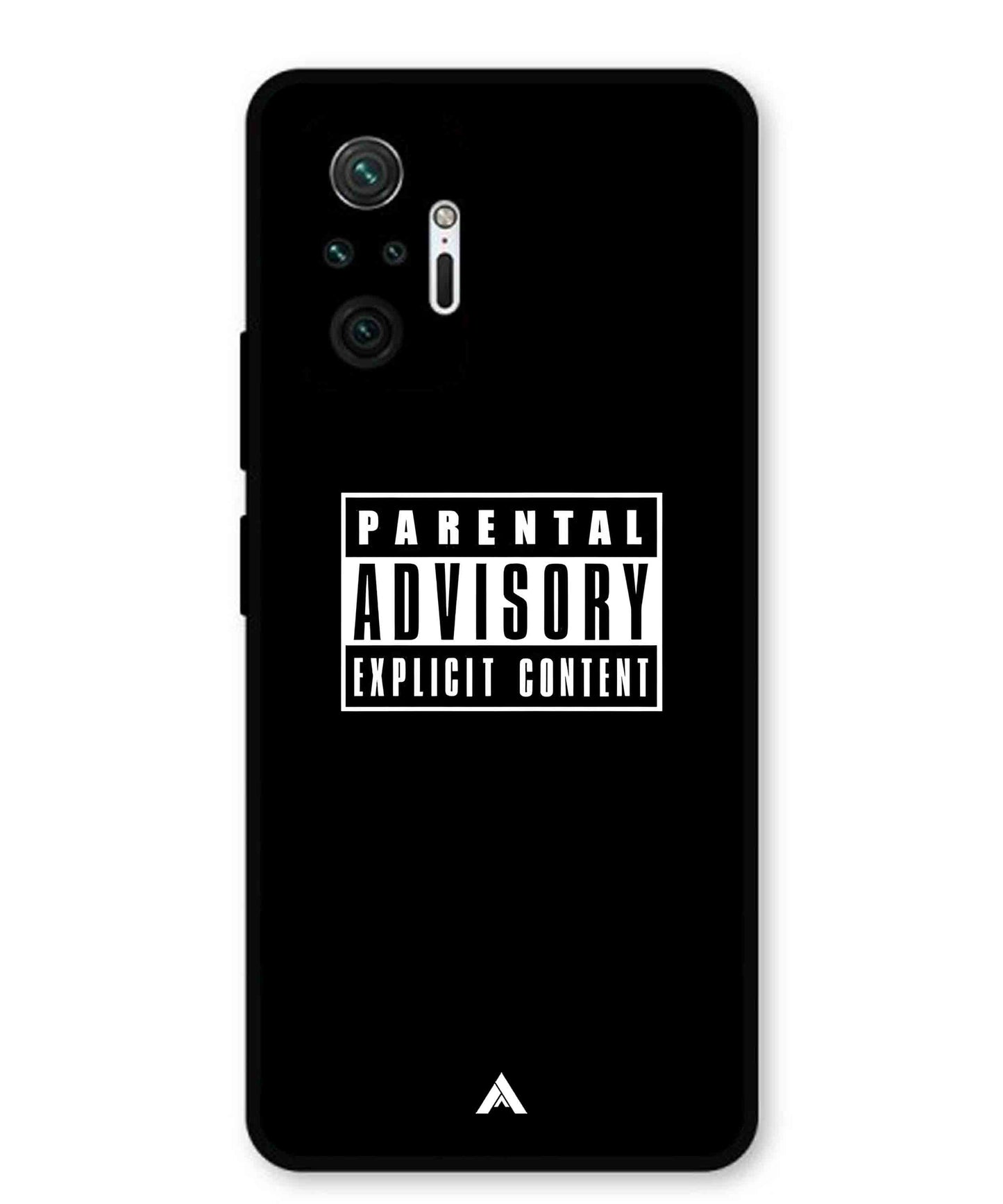 Parental Advisory Metal Back Cover Phone Case for Xiaomi Redmi Note 10 Pro
