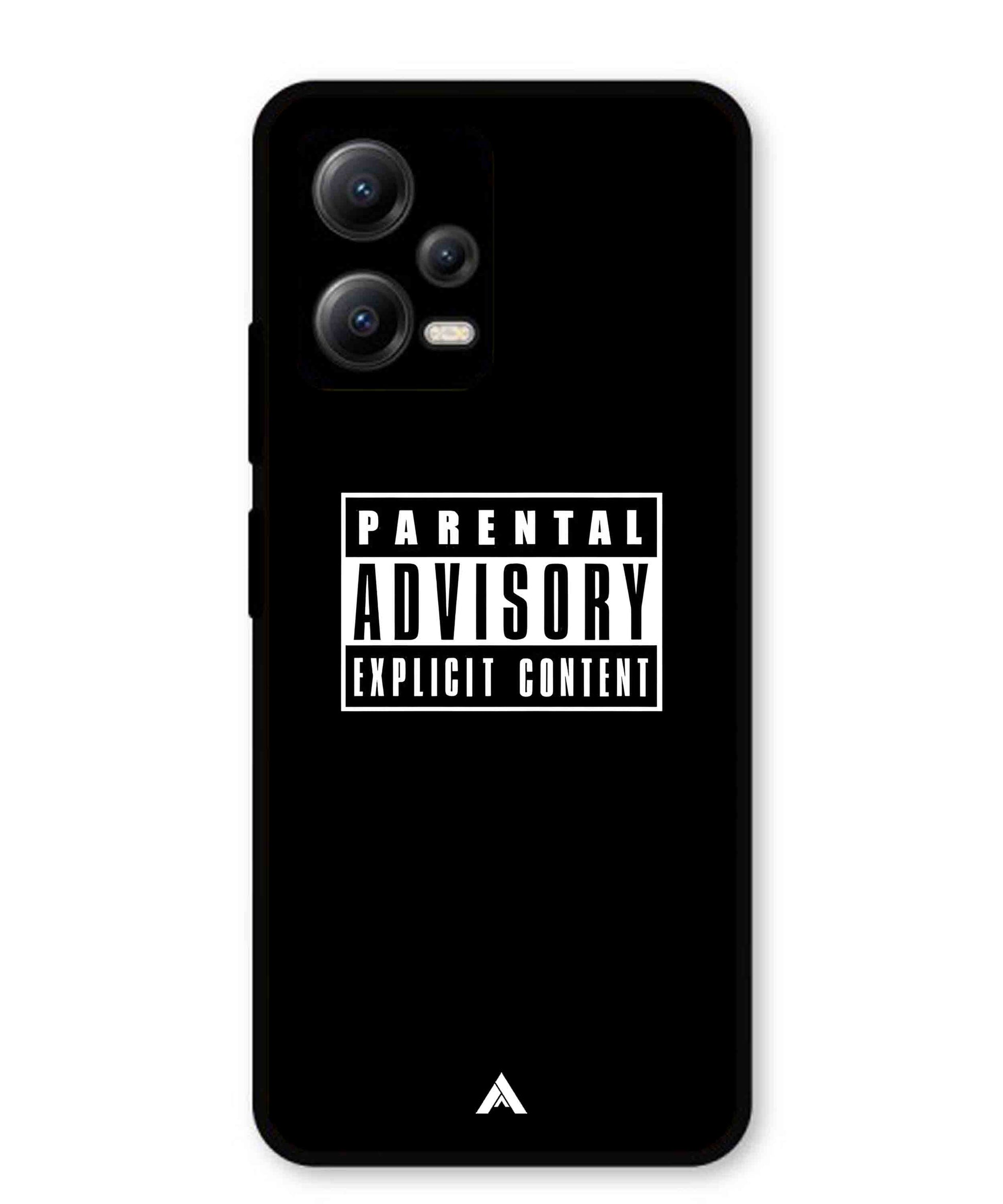 Parental Advisory Metal Back Cover Phone Case for Xiaomi Redmi Note 12 5G