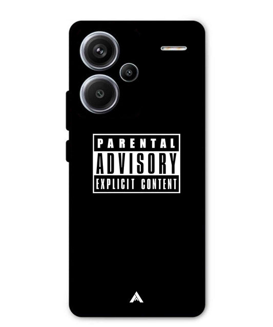 Parental Advisory Metal Back Cover Phone Case for Xiaomi Redmi Note 13 Pro Plus