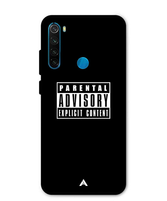 Parental Advisory Metal Back Cover Phone Case for Xiaomi Redmi Note 8