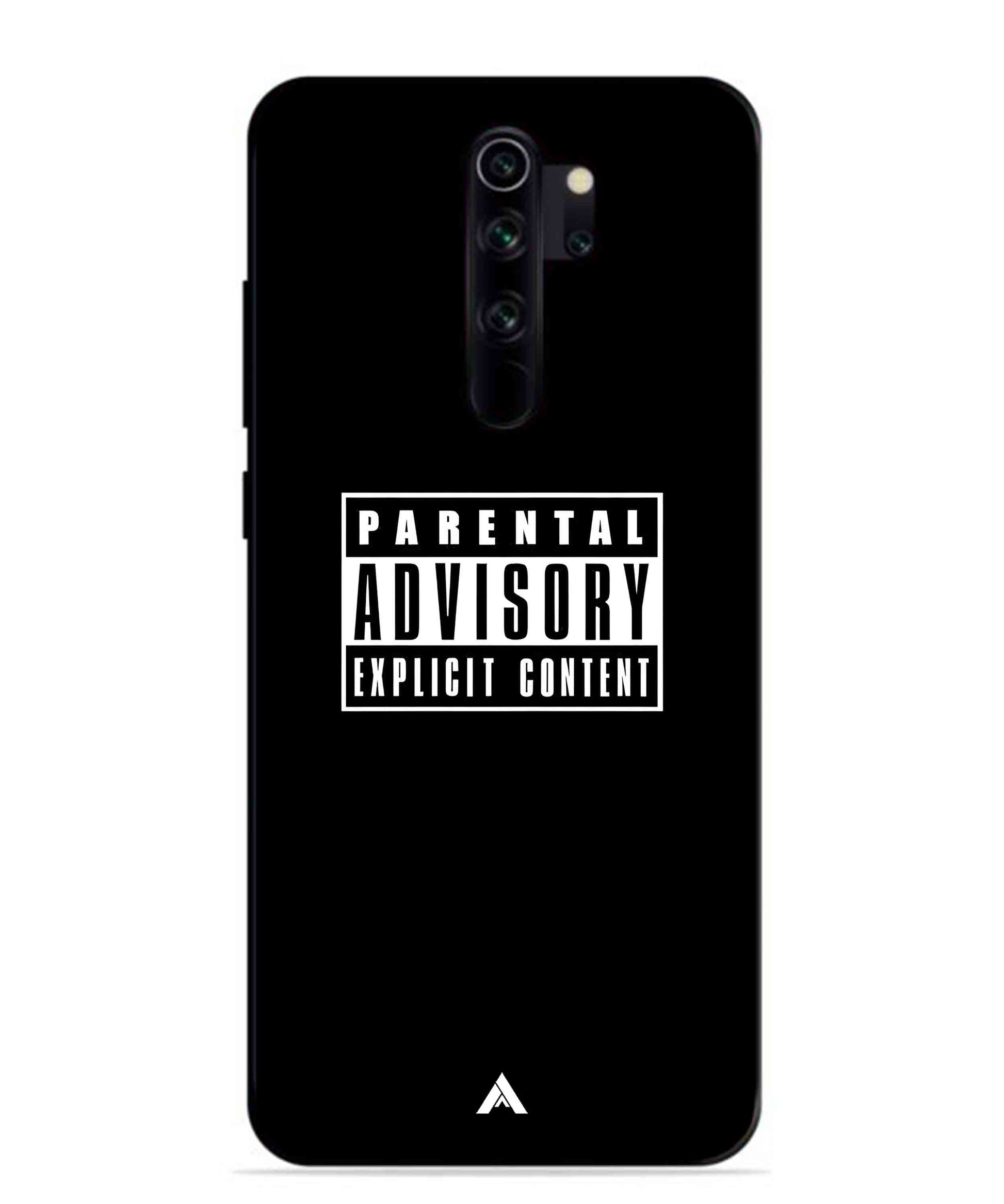 Parental Advisory Metal Back Cover Phone Case for Xiaomi Redmi Note 8 Pro
