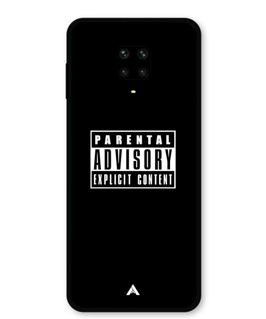 Parental Advisory Metal Back Cover Phone Case for Xiaomi Redmi Note 9 Pro
