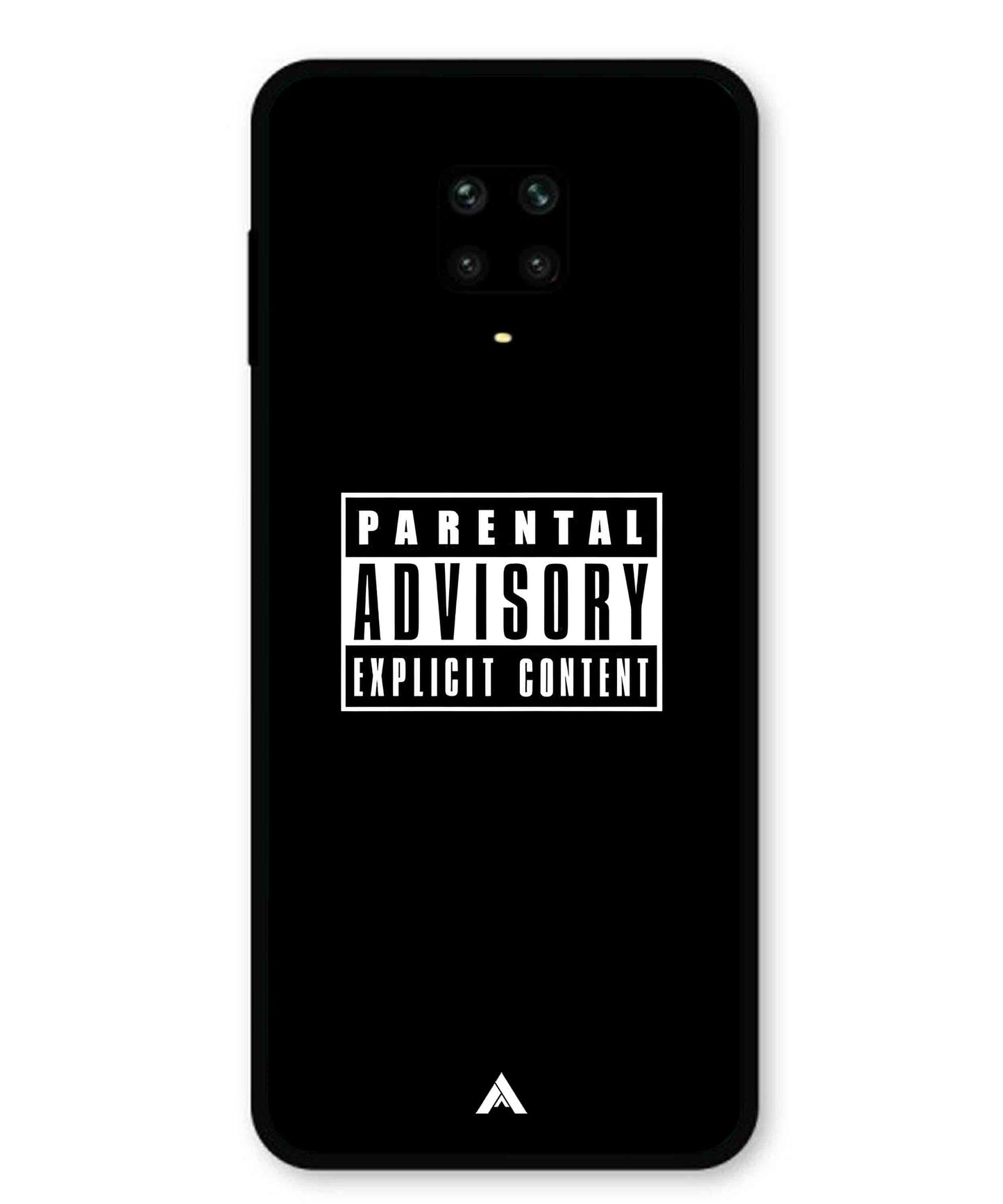 Parental Advisory Metal Back Cover Phone Case for Xiaomi Redmi Note 9 Pro Max