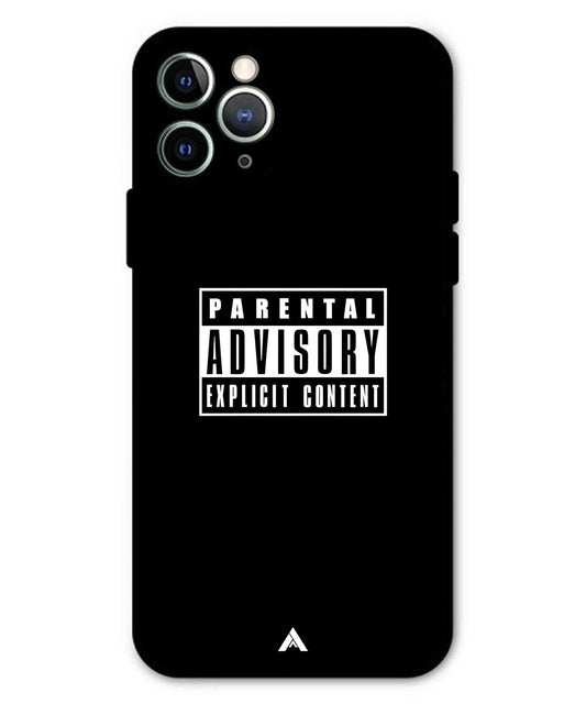 Parental Advisory Metal Back Cover Phone Case for iPhone 11 Pro Max