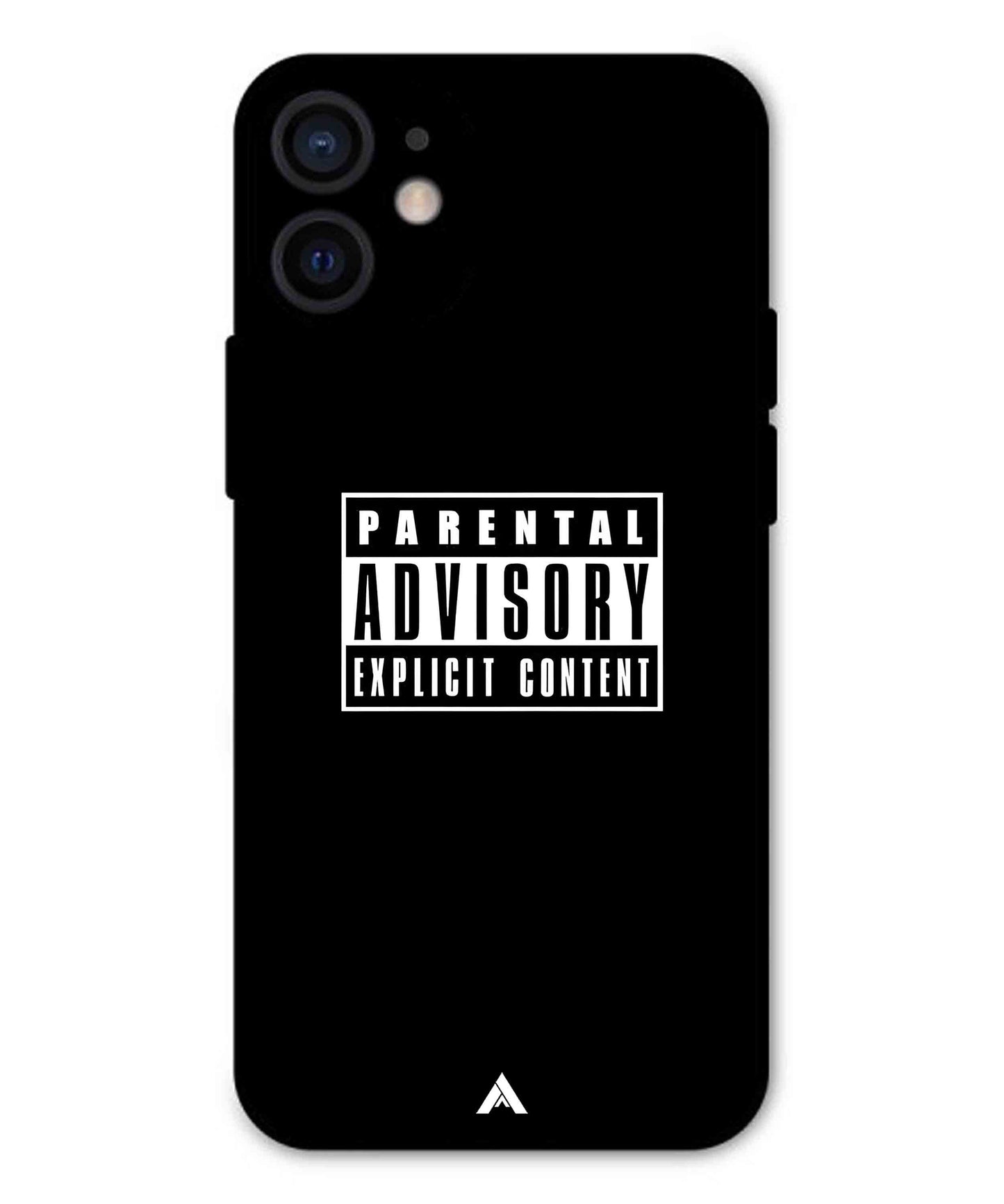 Parental Advisory Metal Back Cover Phone Case for iPhone 12 Mini