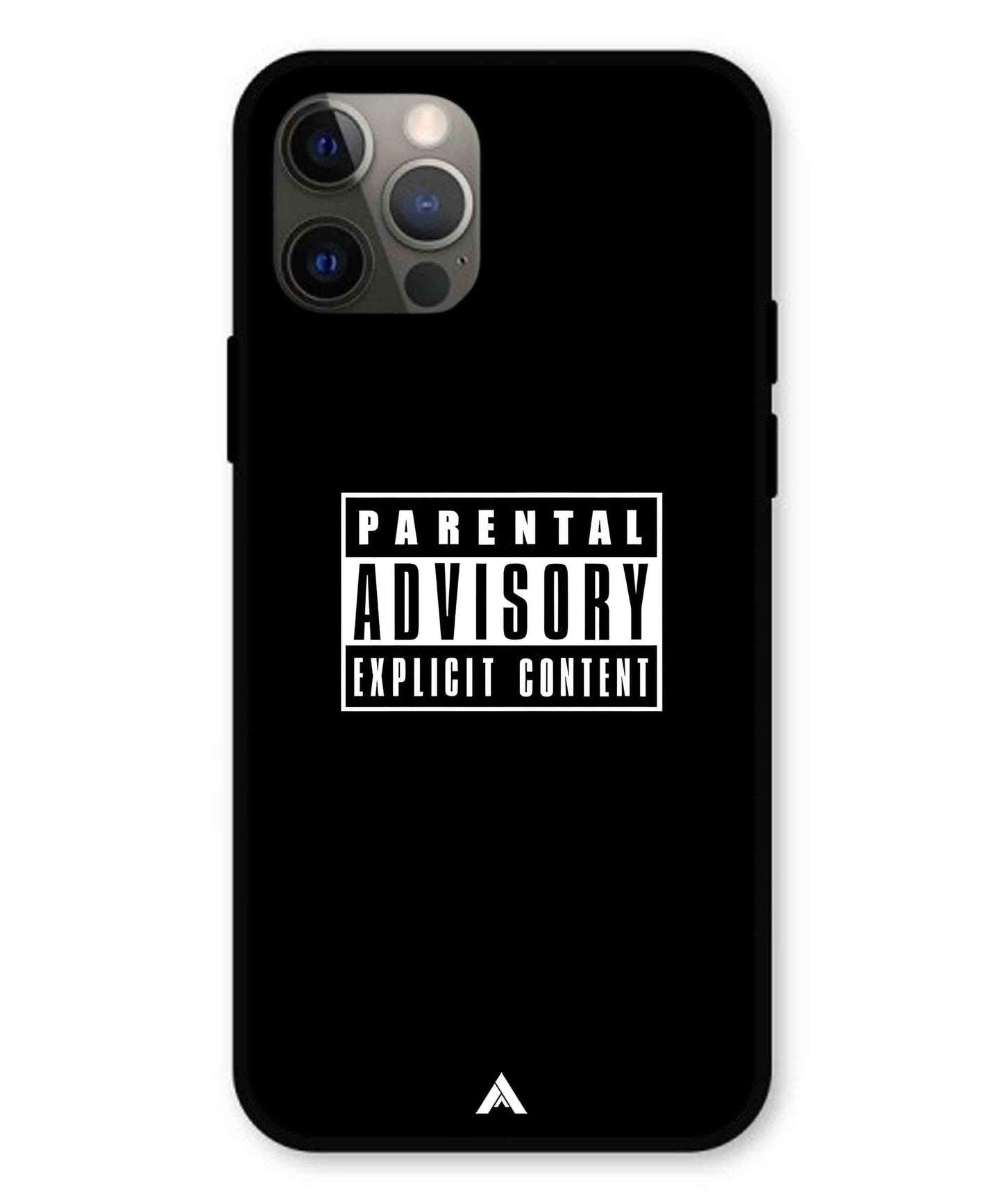 Parental Advisory Metal Back Cover Phone Case for iPhone 12 Pro