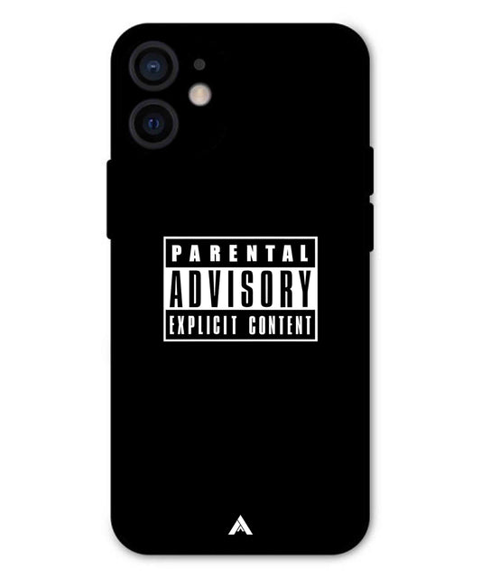Parental Advisory Metal Back Cover Phone Case for iPhone 13 Mini