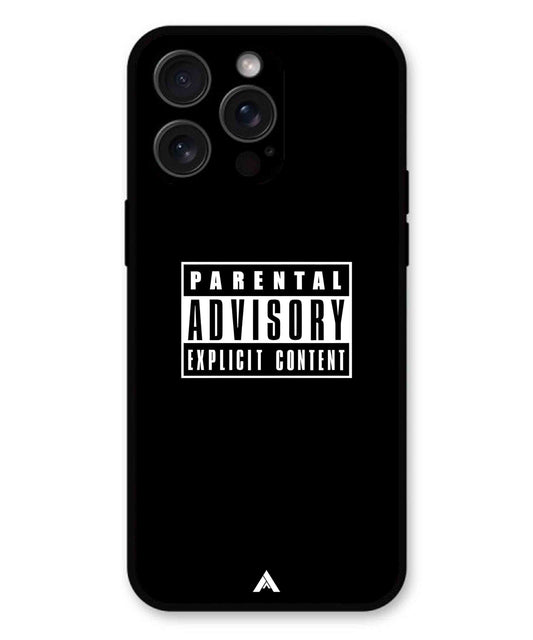 Parental Advisory Metal Back Cover Phone Case for iPhone 14 Pro Max