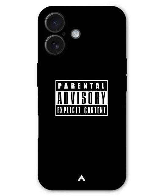 Parental Advisory Metal Back Cover Phone Case for iPhone 16
