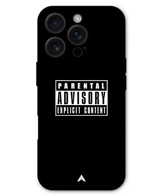 Parental Advisory Metal Back Cover Phone Case for iPhone 16 ProMax