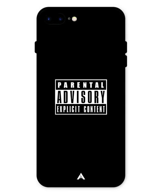 Parental Advisory Metal Back Cover Phone Case for iPhone 8 Plus