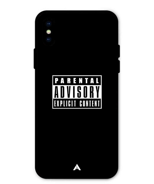 Parental Advisory Metal Back Cover Phone Case for iPhone X