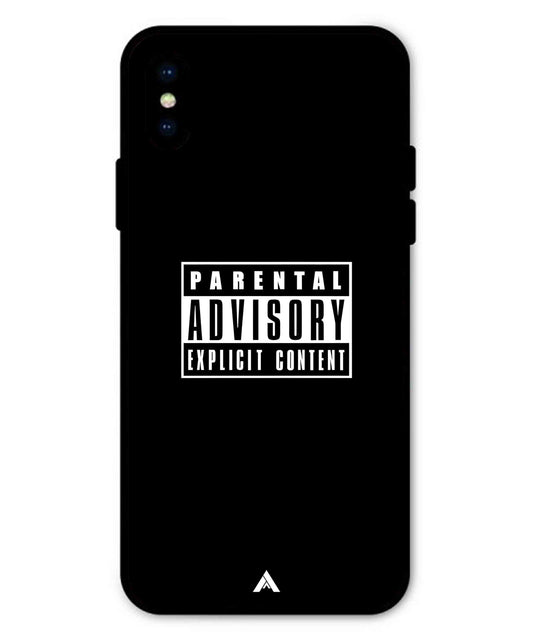 Parental Advisory Metal Back Cover Phone Case for iPhone Xs