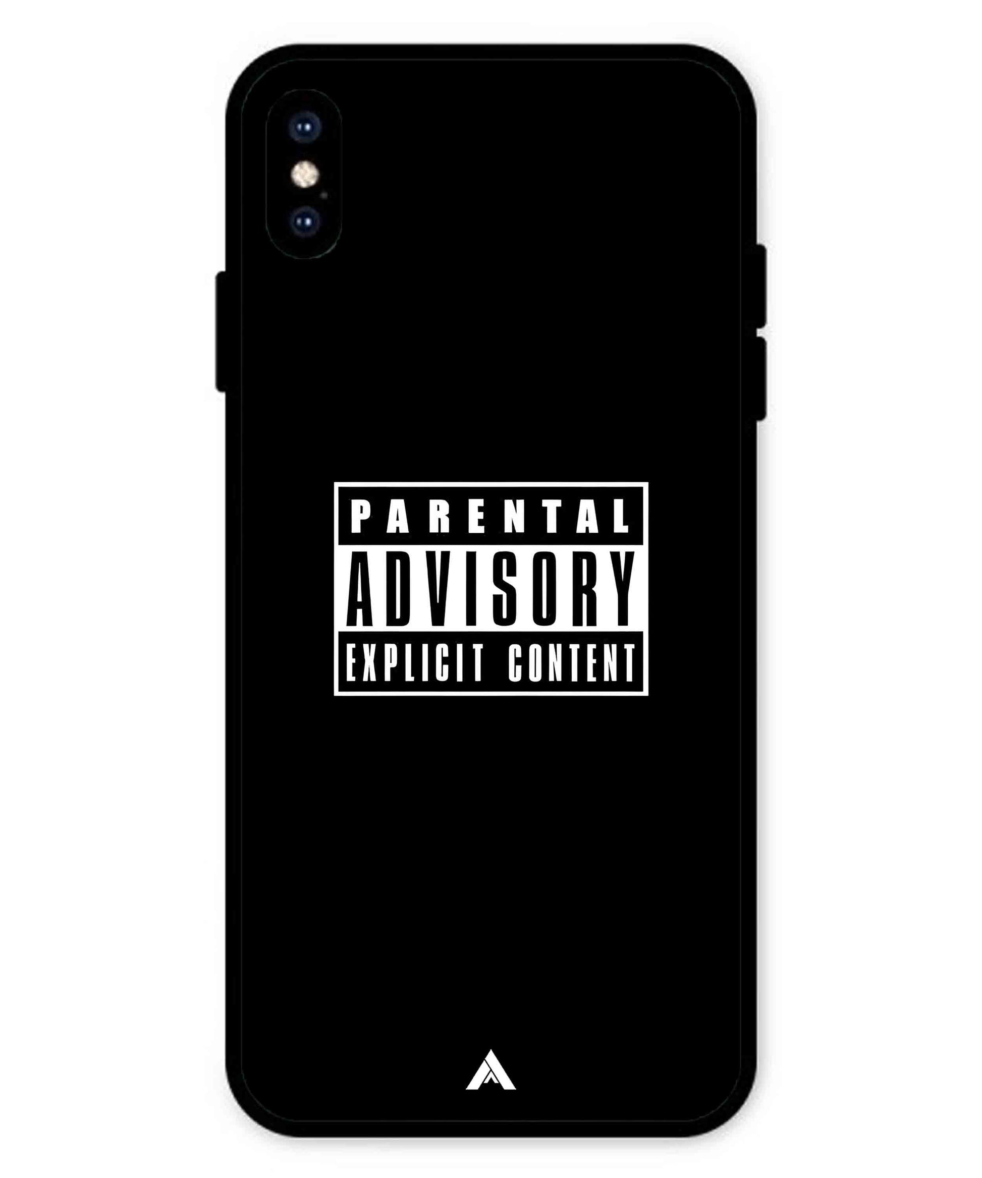Parental Advisory Metal Back Cover Phone Case for iPhone Xs Max