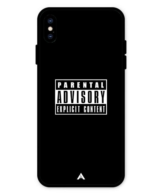 Parental Advisory Metal Back Cover Phone Case for iPhone Xs Max
