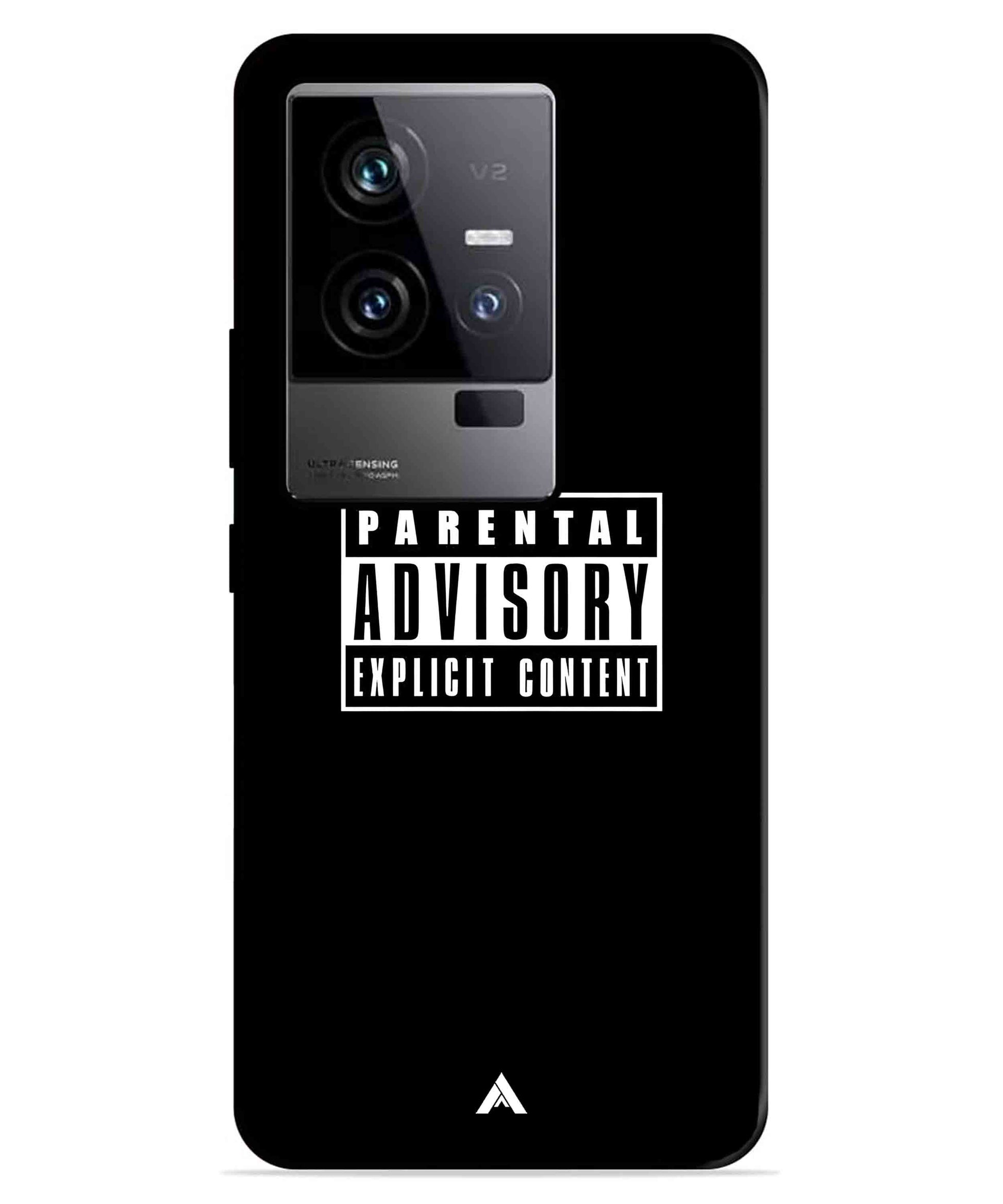 Parental Advisory Metal Back Cover Phone Case for iQOO 11