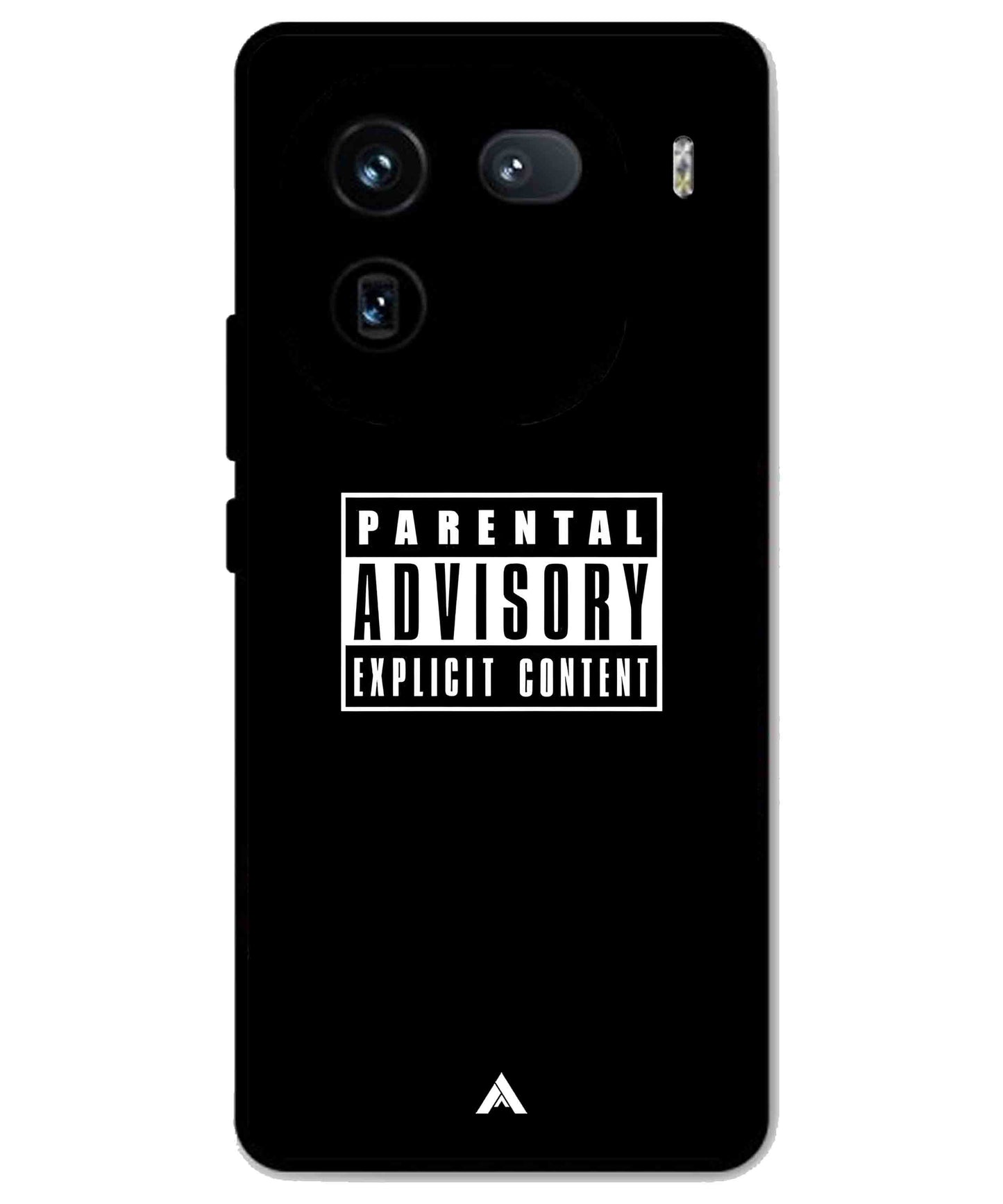 Parental Advisory Metal Back Cover Phone Case for iQOO 12