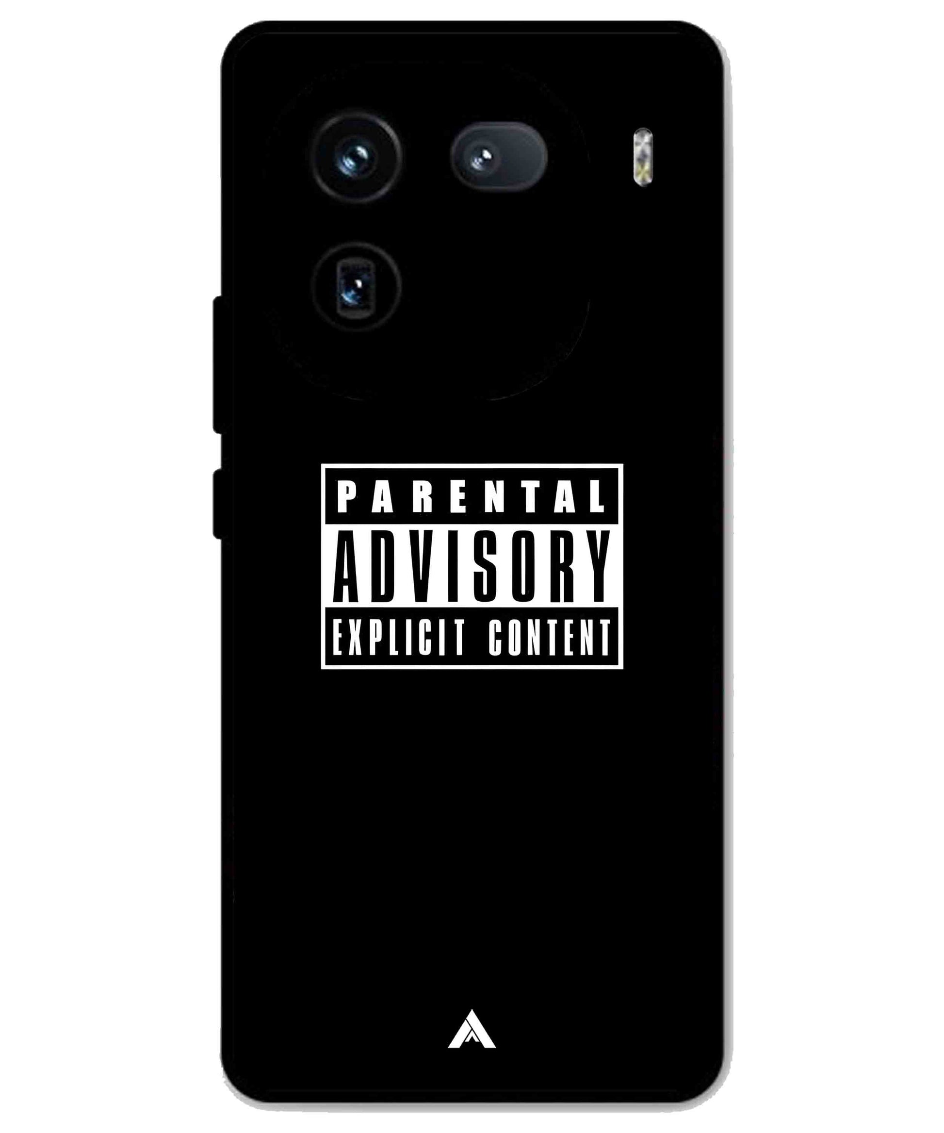 Parental Advisory Metal Back Cover Phone Case for iQOO 12