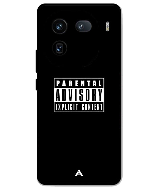 Parental Advisory Metal Back Cover Phone Case for iQOO 12