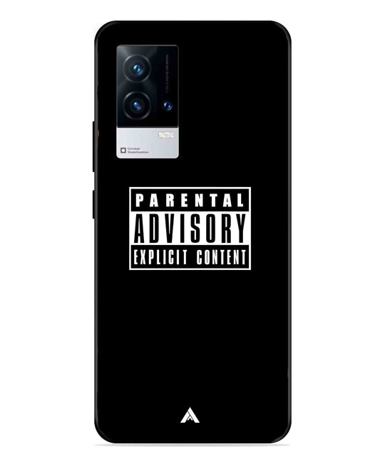 Parental Advisory Metal Back Cover Phone Case for iQOO 9